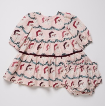 Baby Girls Maribelle Dress Set - Santa Garland
