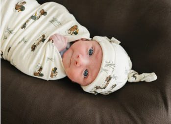 Ducks Ribbed Bamboo Newborn Knot Hat