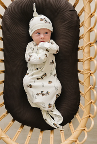 Ducks Ribbed Bamboo Newborn Knot Hat