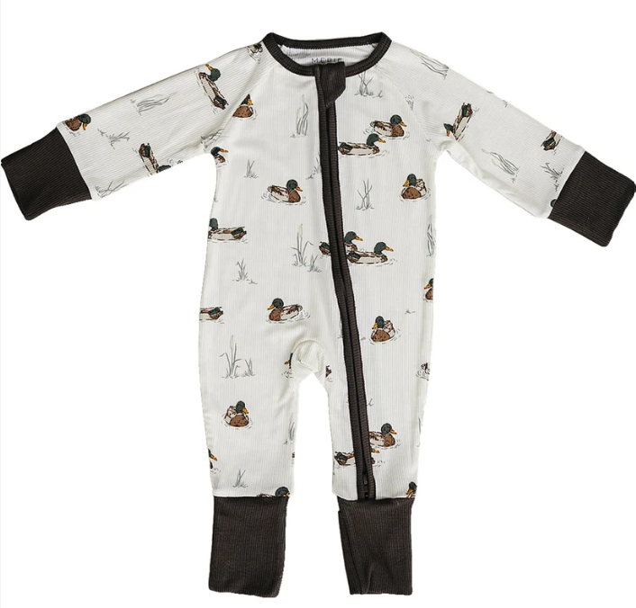 Ducks Ribbed Bamboo Zipper