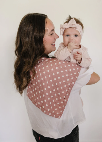 Pink Polka Dot Muslin Burp Cloth