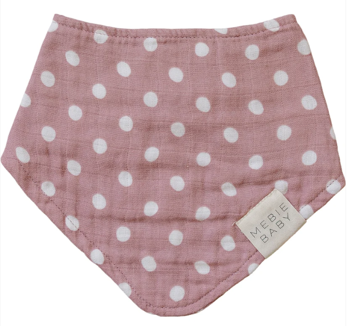 Pink Polka Dot Classic Muslin Bib