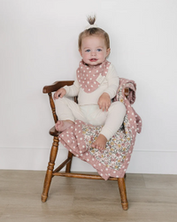 Pink Polka Dot Classic Muslin Bib