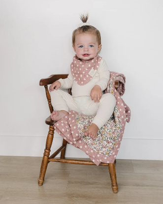 Pink Polka Dot Classic Muslin Bib