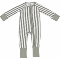 Green Stripe Bamboo Zipper