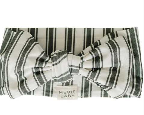 Green Stripe Bamboo Head Wrap