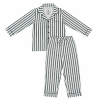 Green Stripe Collared Bamboo Set