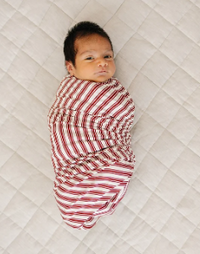 Red Stripe Bamboo Swaddle