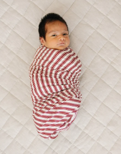 Red Stripe Bamboo Swaddle
