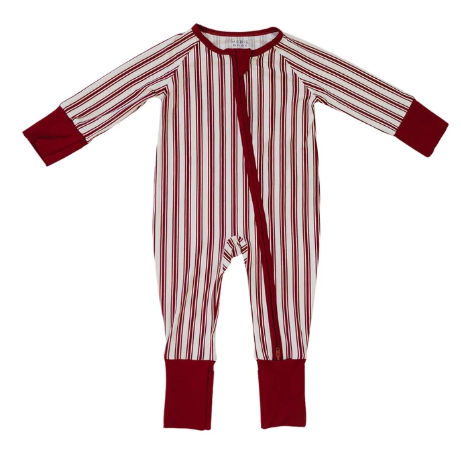 Red Stripe Bamboo Zipper