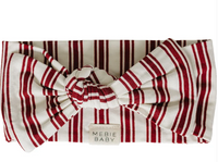 Red Stripe Bamboo Head Wrap
