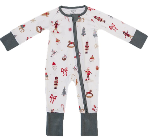 Merry & Bright Ribbed Bamboo Zipper