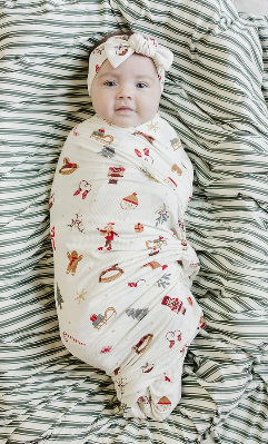 Merry & Bright Ribbed Bamboo Swaddle