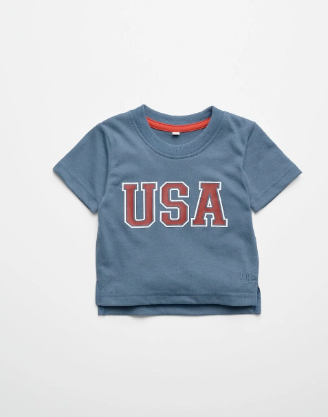 USA Elevated Tee - Worn Indigo Baby - Adult Sizes