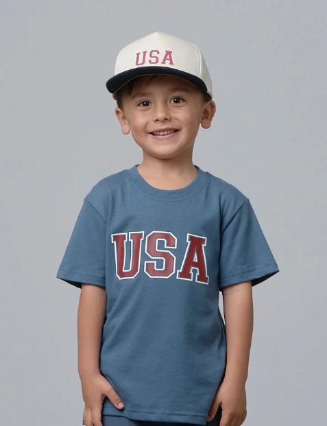 USA Elevated Tee - Worn Indigo Baby - Adult Sizes