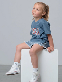 USA Elevated Tee - Worn Indigo Baby - Adult Sizes