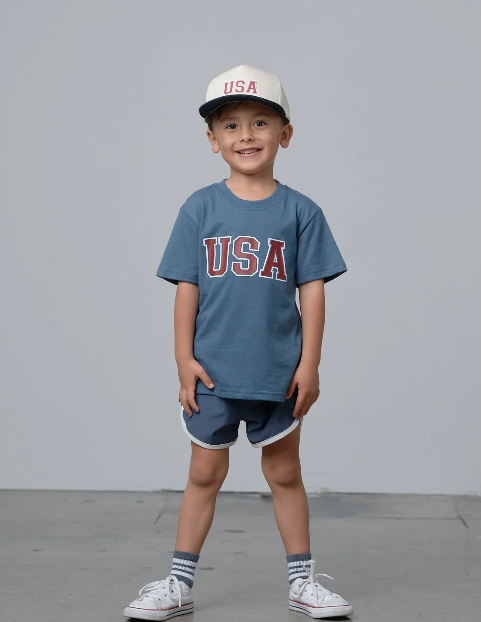 USA Elevated Tee - Worn Indigo Baby - Adult Sizes