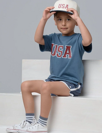 USA Elevated Tee - Worn Indigo Baby - Adult Sizes