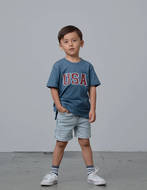 USA Elevated Tee - Worn Indigo Baby - Adult Sizes