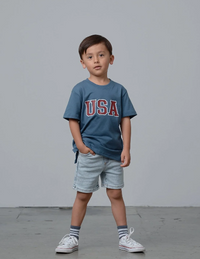 USA Elevated Tee - Worn Indigo Baby - Adult Sizes