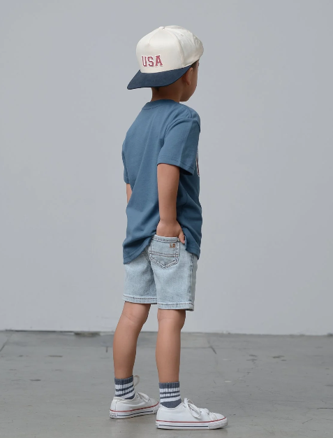 USA Elevated Tee - Worn Indigo Baby - Adult Sizes