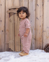 Hayes Jumpsuit Brick Stripe
