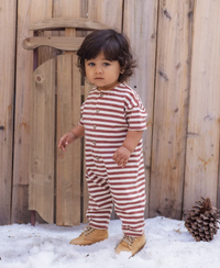 Hayes Jumpsuit Brick Stripe