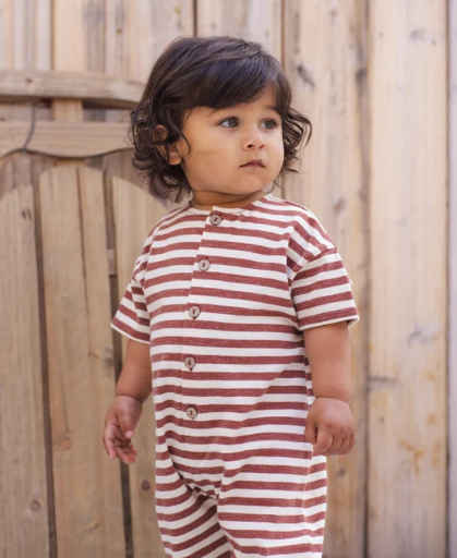 Hayes Jumpsuit Brick Stripe