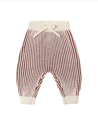 Chunky Knit Pant Cherry Stripe