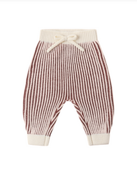 Chunky Knit Pant Cherry Stripe
