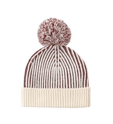 Beanie Black Cherry Stripe
