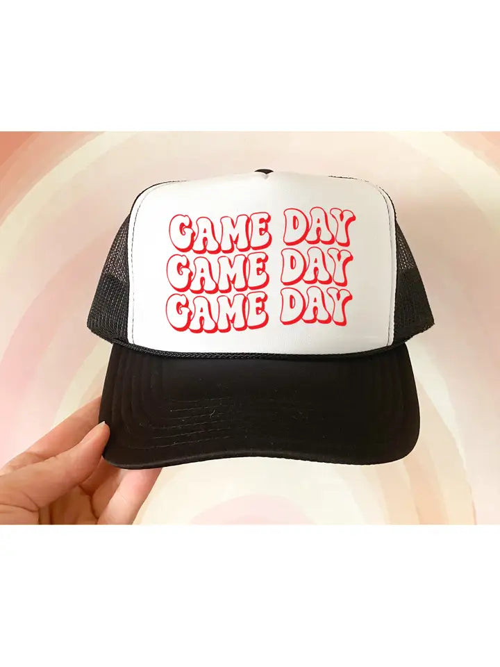 Red Game Day on Black/White Youth Trucker Hat