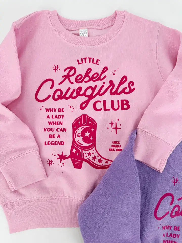 Cowgirl Sweatshirt Pink and Purple Western Graphic Crewneck