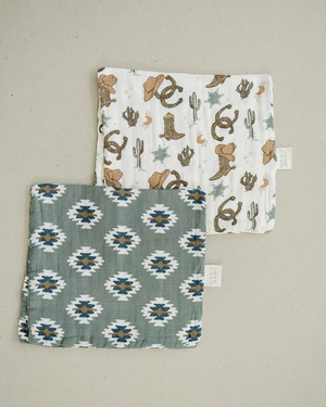 Southwest Aztec Muslin Burp Cloth
