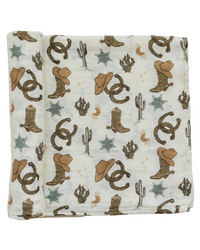 Outlaw Cowboy Muslin Swaddle Blanket