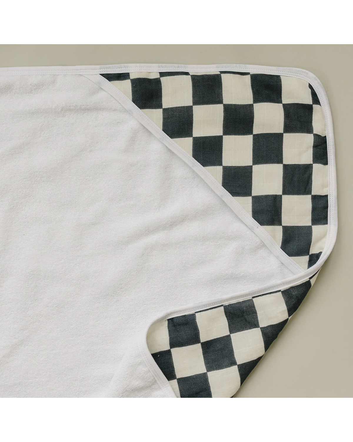 Charcoal Checkered Muslin Hooded Towel