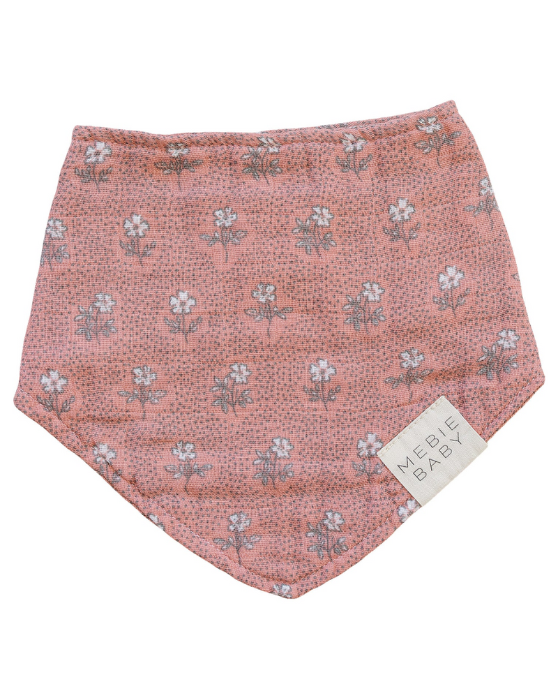 Vintage Pink Floral Classic Muslin Bib