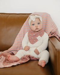 Vintage Pink Floral Classic Muslin Bib
