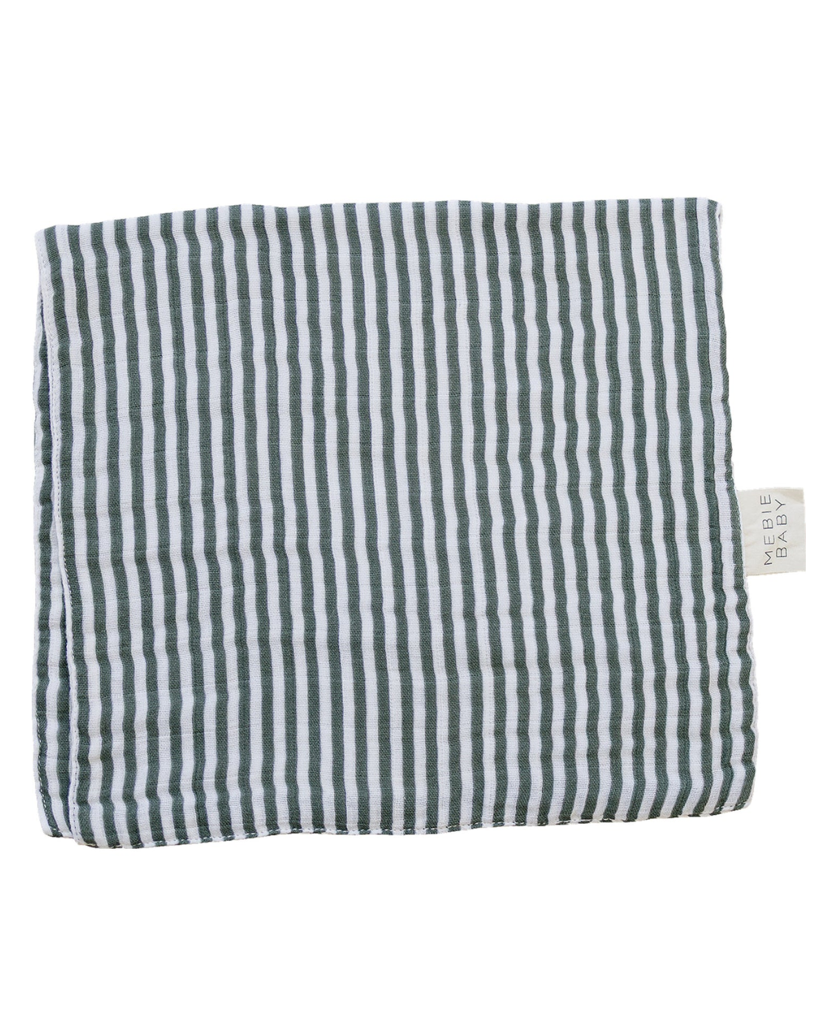 Green Stripes Muslin Burp Cloth