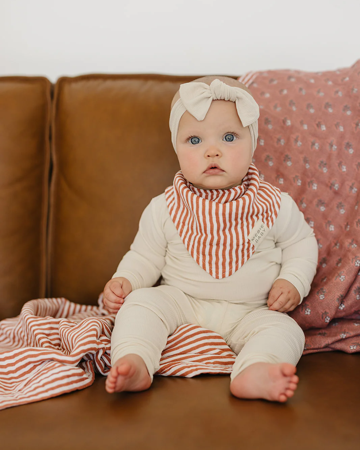Pink Stripes Classic Muslin Bib