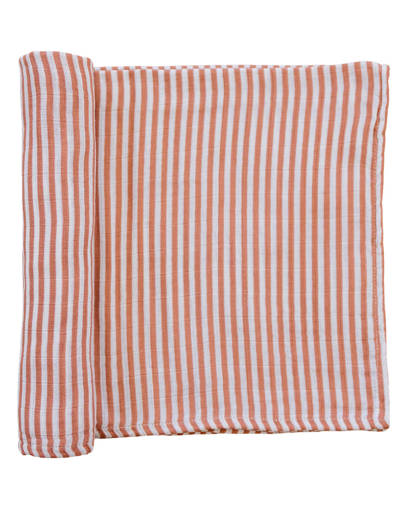 Pink Stripes Muslin Swaddle Blanket