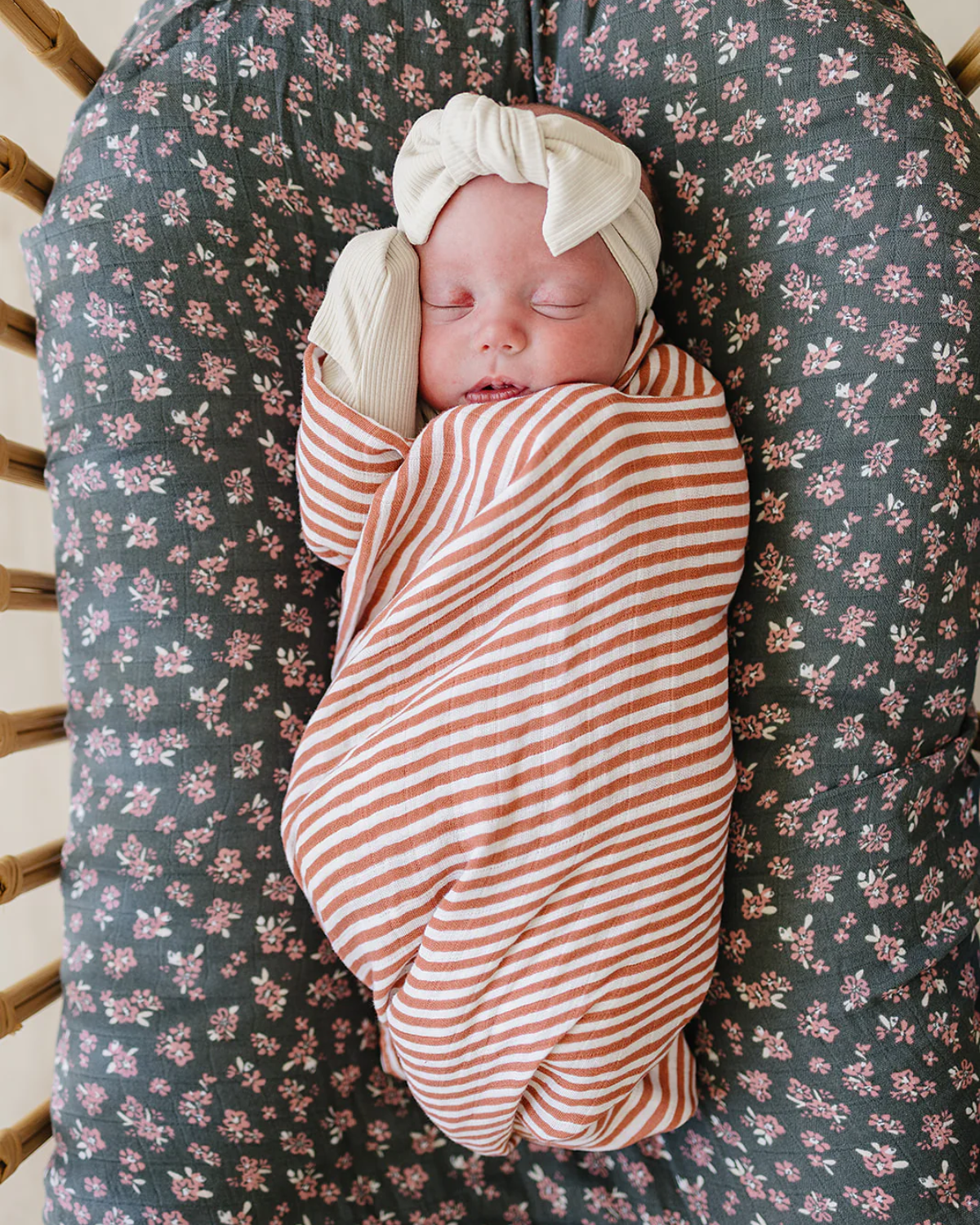 Pink Stripes Muslin Swaddle Blanket