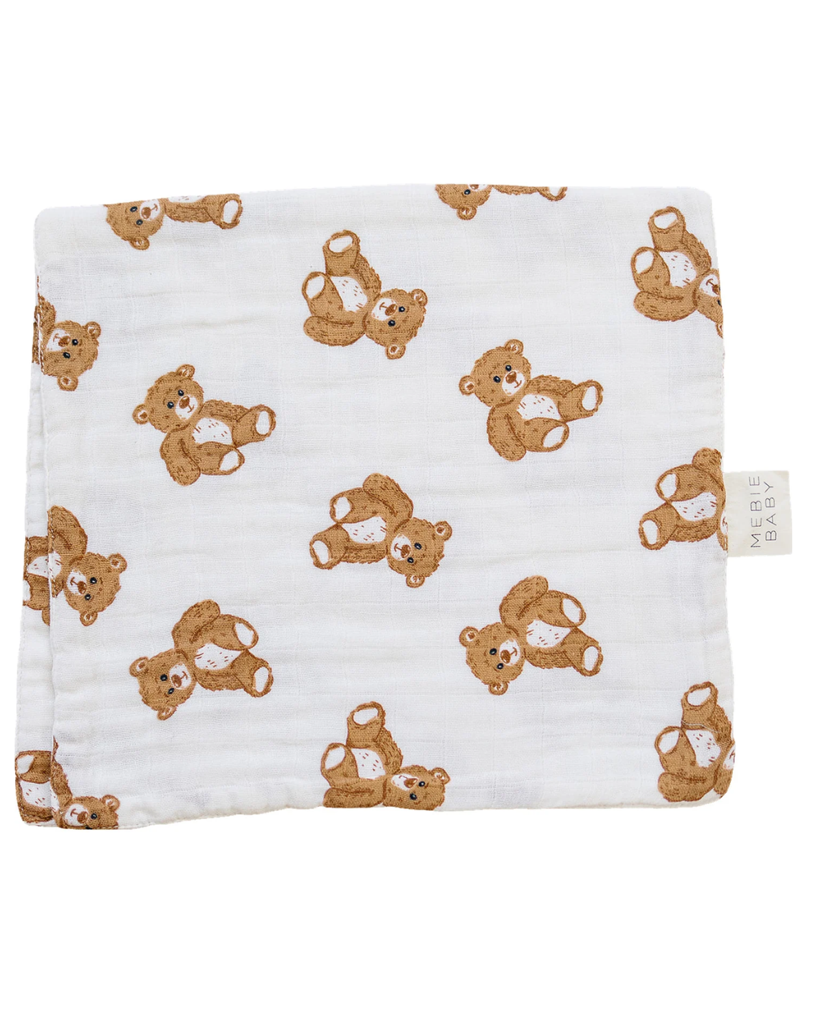 Teddy Bear Muslin Burp Cloth