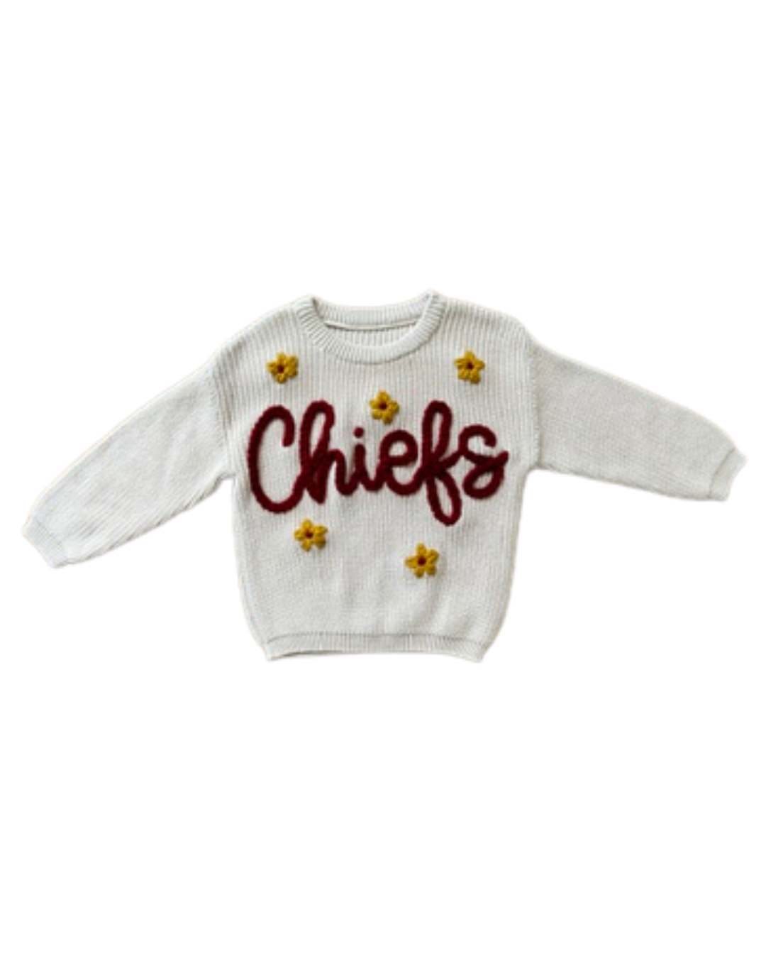 Hand Embroidered Sweater - Chiefs with flowers