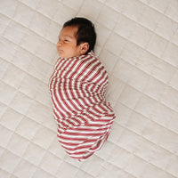 Red Stripes Bamboo Stretch Swaddle
