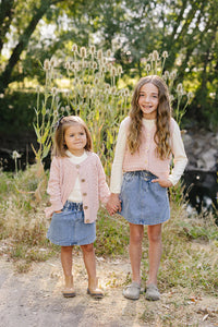 Pink Knit Button Down Vest