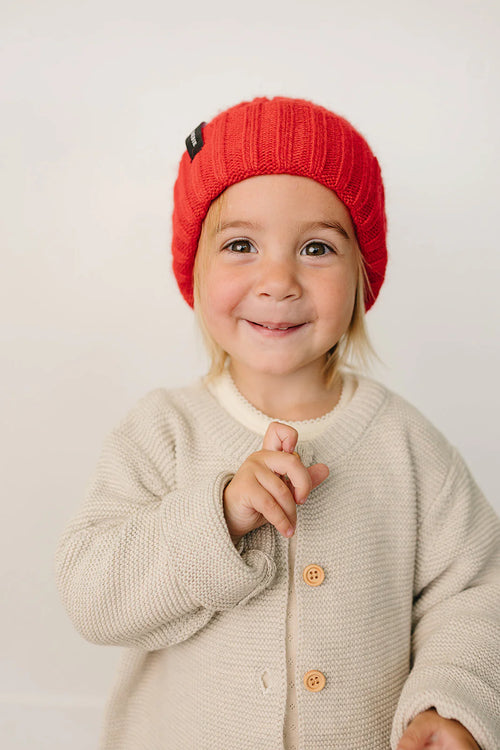 Red Chunky Knit Beanie