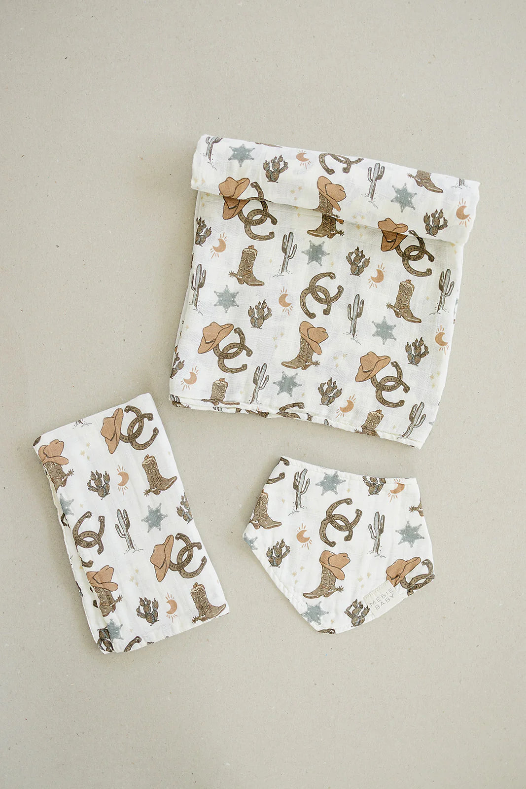 Outlaw Cowboy Muslin Burp Cloth