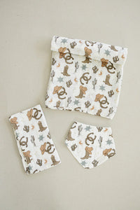 Outlaw Cowboy Muslin Burp Cloth
