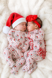 Christmas Bamboo Waffle Zipper Footie | Holly & Jolly